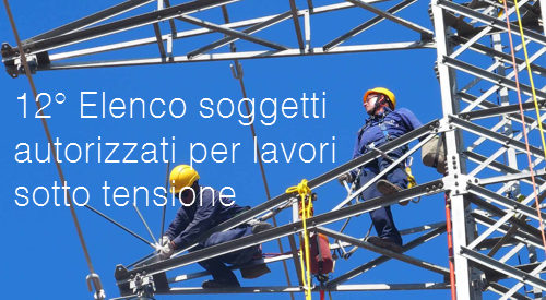 12 Elenco soggetti autorizzati per lavori sotto tensione 12 Elenco soggetti autorizzati per lavori sotto tensione