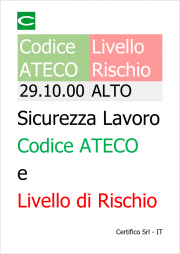 Codice ATECO e Livello di Rischio Codice ATECO e Livello di Rischio