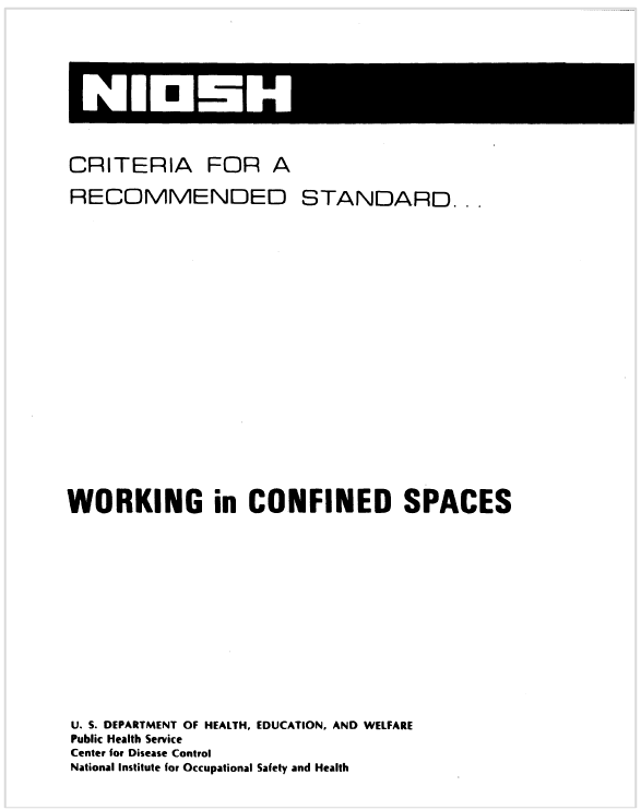 NIOSH No 80 106 Working in Confinated Spaces 1979 NIOSH No 80 106 Working in Confinated Spaces 1979