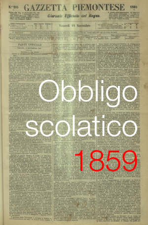 Obbligo scolastico 1859 Obbligo scolastico 1859