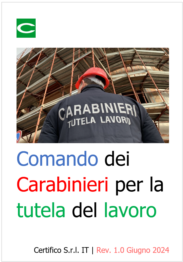 Comando dei Carabinieri per la tutela del lavoro Rev Giugno 2024 Comando dei Carabinieri per la tutela del lavoro Rev Giugno 2024