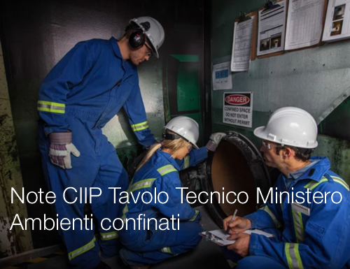 Note CIIP Tavolo Tecnico Ministero Ambienti confinati Note CIIP Tavolo Tecnico Ministero Ambienti confinati