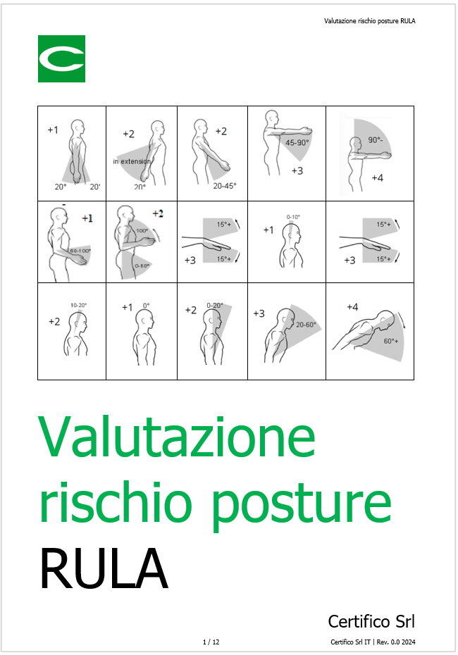 Valutazione rischio posture RULA Valutazione rischio posture RULA