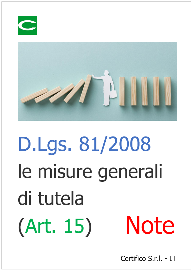 D Lgs  81 2008 le misure generali di tutela Art  15 Note