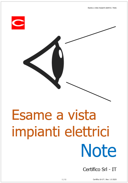 Esame a vista degli impianti elettrici Note Rev 2025 Esame a vista degli impianti elettrici Note Rev 2025