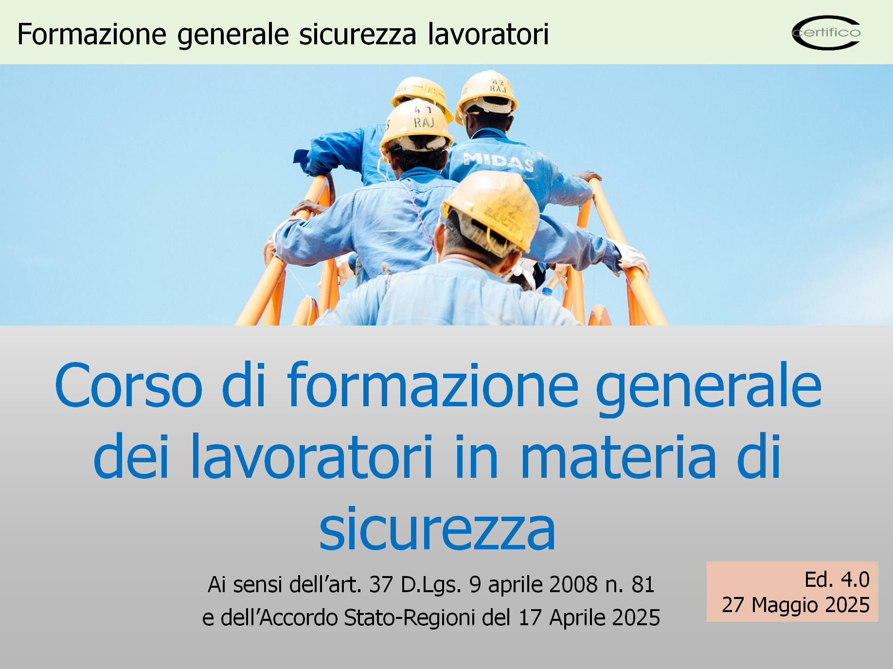 Formazione generale sicurezza lavoratori 2025