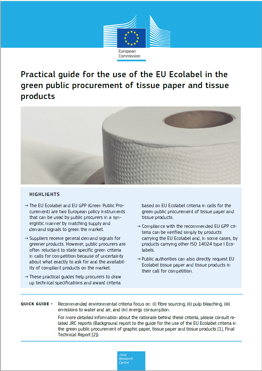 Guida pratica uso Ecolabel UE nei GPP carta tissue e prodotti in tessuto non tessuto