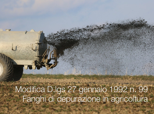 Modifica D lgs 27 gennaio 1992 n  99   Fanghi di depurazione in agricoltura