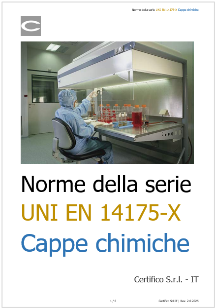 Norme della serie UNI EN 14175 X Cappe chimiche 2025