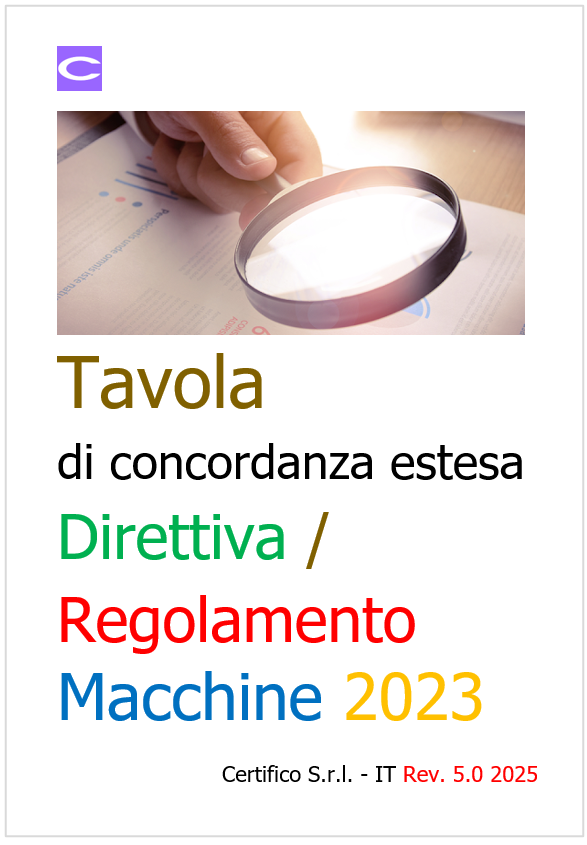 Tavola concordanza estesa Direttiva Regolamento Macchine 2023 Tavola concordanza estesa Direttiva Regolamento Macchine 2023