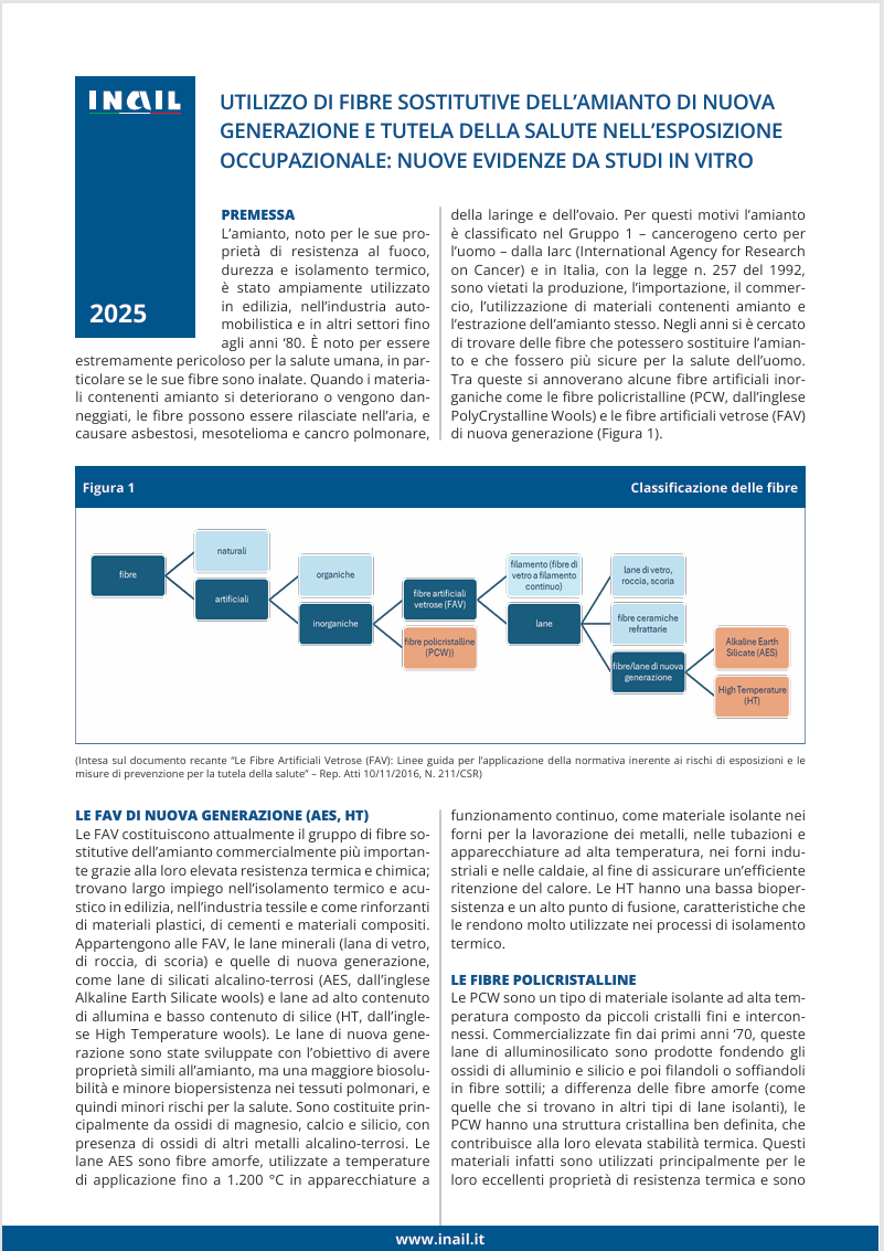 Utilizzo di fibre sostitutive dell amianto di nuova generazione
